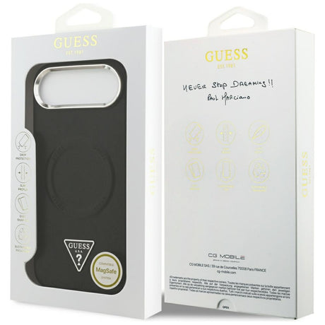 Husa de protectie Guess Hardcase Triangle Logo MagSafe (GUHMP17MPSDTSCMK) compatibil cu iPhone 17 Air, Negru
