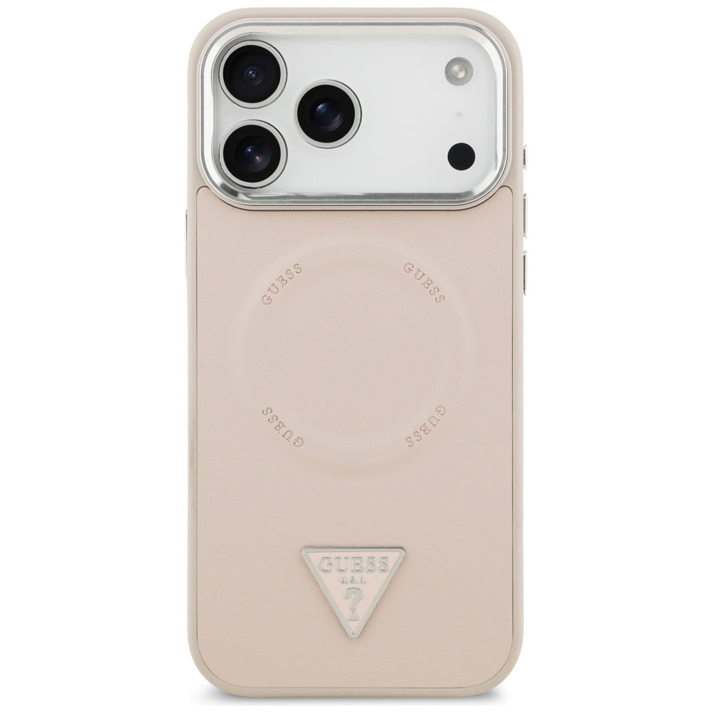 Husa de protectie Guess Hardcase Triangle Logo MagSafe (GUHMP17XPSDTSCMP) compatibil cu iPhone 17 Pro Max, Roz