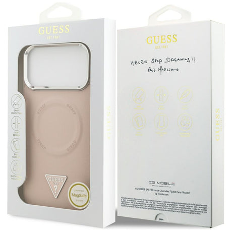 Husa de protectie Guess Hardcase Triangle Logo MagSafe (GUHMP17LPSDTSCMP) compatibil cu iPhone 17 Pro, Roz