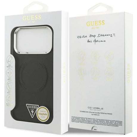Husa de protectie Guess Hardcase Triangle Logo MagSafe (GUHMP17LPSDTSCMK) compatibil cu iPhone 17 Pro, Negru