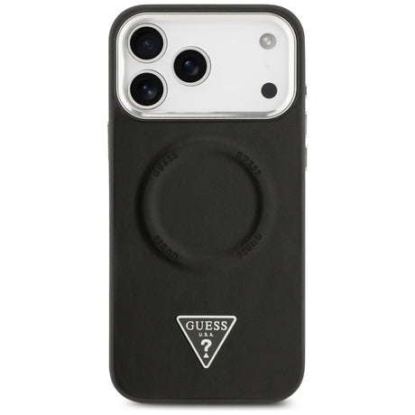 Husa de protectie Guess Hardcase Triangle Logo MagSafe (GUHMP17LPSDTSCMK) compatibil cu iPhone 17 Pro, Negru