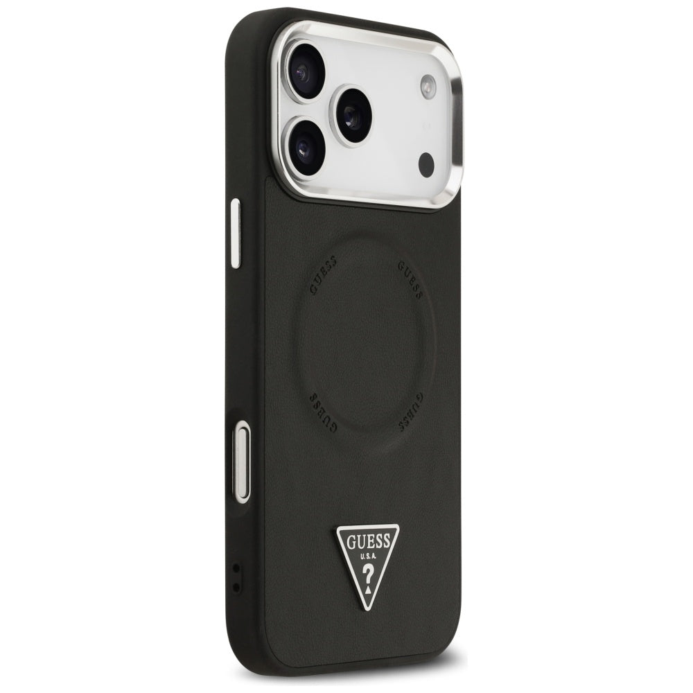 Husa de protectie Guess Hardcase Triangle Logo MagSafe (GUHMP17LPSDTSCMK) compatibil cu iPhone 17 Pro, Negru