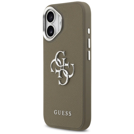 Husa de protectie Guess Hardcase Grained Big 4G Classic Logo (GUHCP17SPG4SMCEW) compatibil cu iPhone 17, Maro