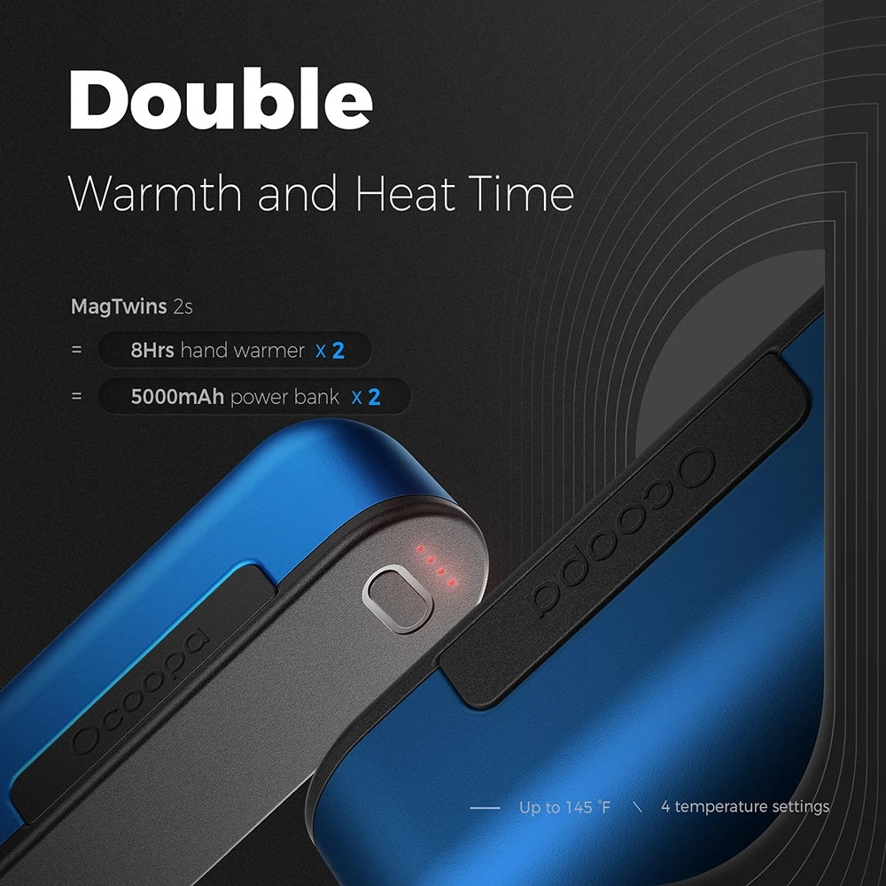 Ocoopa Hand Warmer UT2s (UT2S-OG), Type-C, with Power Bank, Electric, Magnetic Design, MagTwins, 2x 5000mAh, Portocaliu
