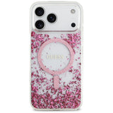 Husa de protectie Guess Resin Bottom Glitter compatibil cu iPhone 17 Pro Max, Roz