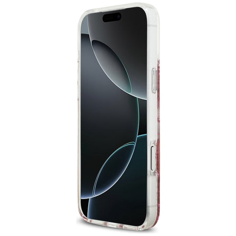 Husa de protectie Guess Resin Bottom Glitter compatibil cu iPhone 17 Pro Max, Roz