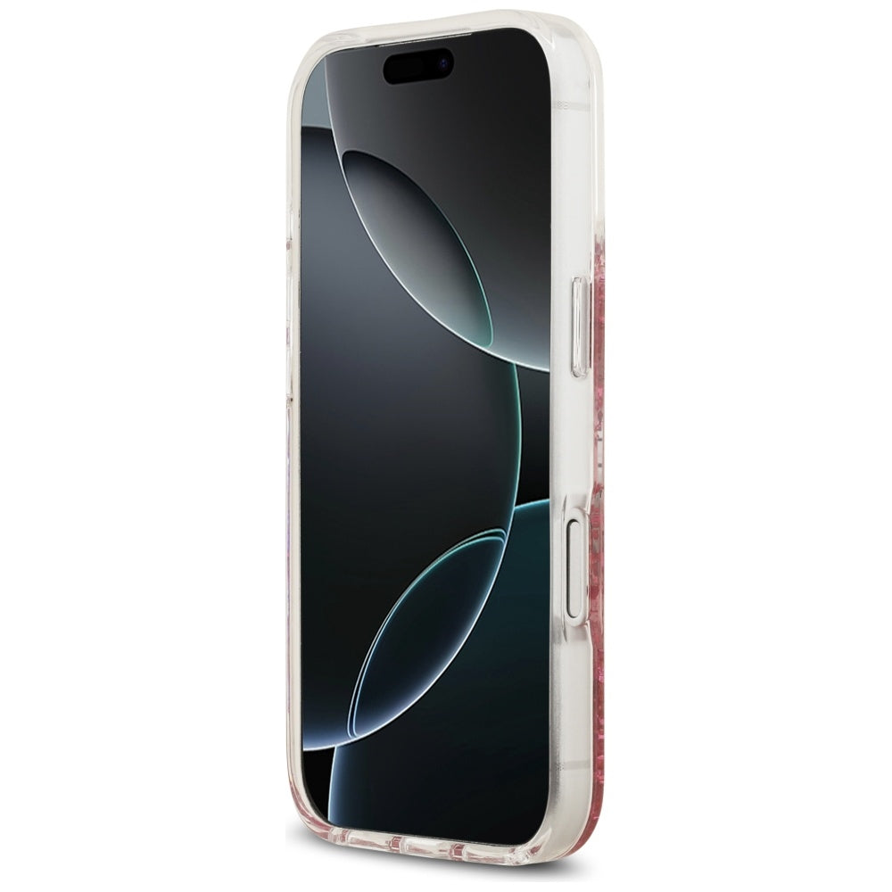 Husa de protectie Guess Resin Bottom Glitter compatibil cu iPhone 17 Pro, Roz