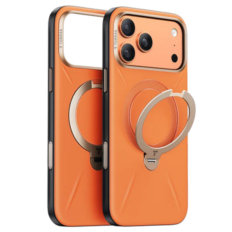 Husa de protectie Torras QPRO Leather Series compatibil cu iPhone 17 Pro, Portocaliu