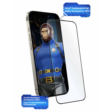 Folie de protectie Blueo Crystal Anti-Scratch Glass with Applicator compatibil cu iPhone 17 Air, Negru