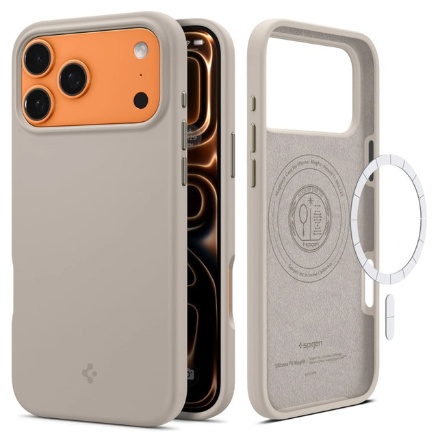 Husa de protectie Spigen Silicone Fit MagSafe (ACS10272) compatibil cu iPhone 17 Pro Max, Stone