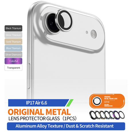 Folie de protectie Blueo Original Metal Frame Lens Glass compatibil cu iPhone 17 Air, Colorful