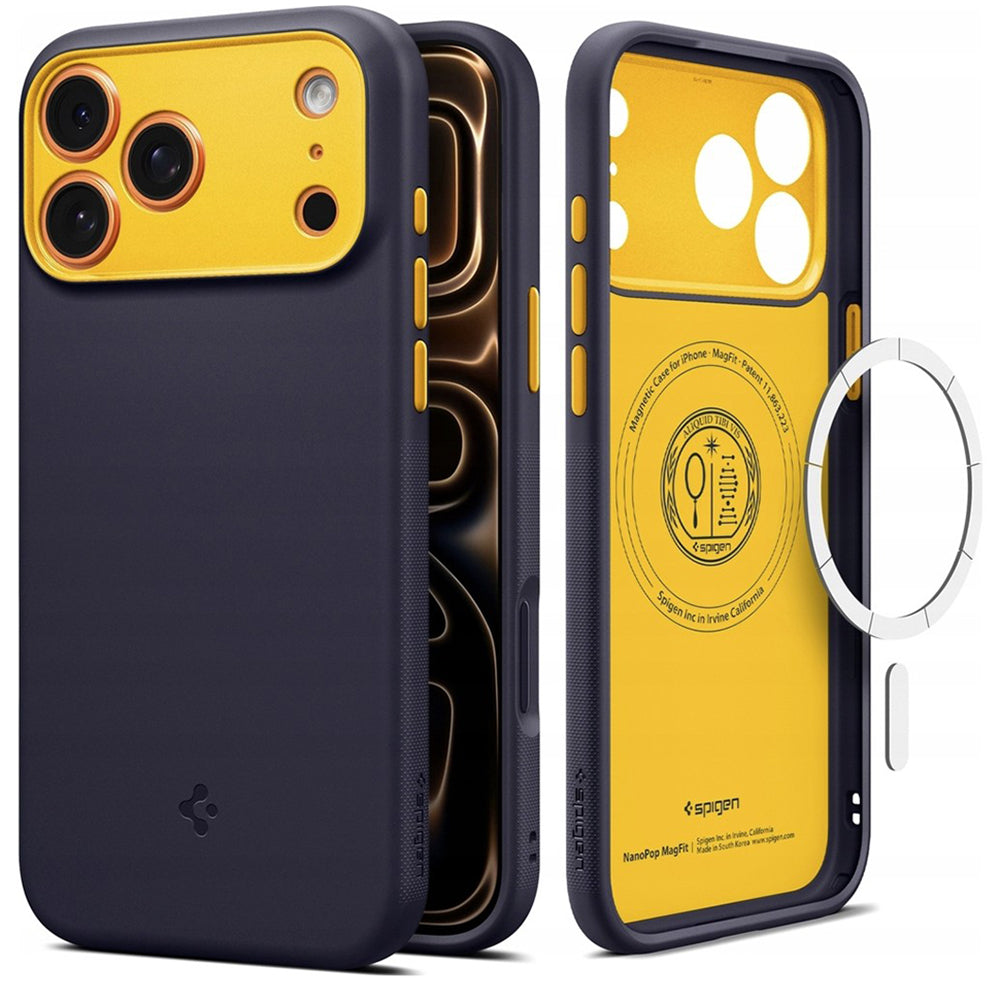 Husa de protectie Spigen Caseology Nano Pop MagSafe (ACS10326) compatibil cu iPhone 17 Pro, Albastru Berry Navy