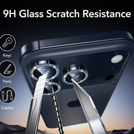 Folie de protectie ESR Armorite Camera Lens Protectors compatibil cu iPhone 14 Pro/Pro Max/15 Pro/Pro Max/16 Pro/Pro Max/17 Pro/Pro Max, Albastru Shimmer