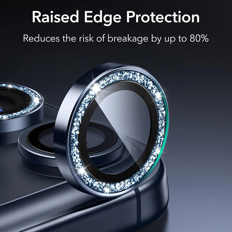 Folie de protectie ESR Armorite Camera Lens Protectors compatibil cu iPhone 14 Pro/Pro Max/15 Pro/Pro Max/16 Pro/Pro Max/17 Pro/Pro Max, Albastru Shimmer
