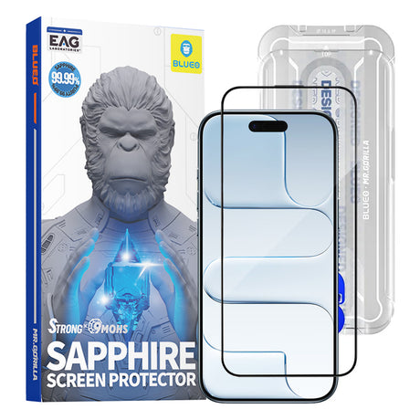 Folie de protectie Blueo Premium Sapphire Non Breaking / Scratching 9H Glass compatibil cu iPhone 17 Air, Negru