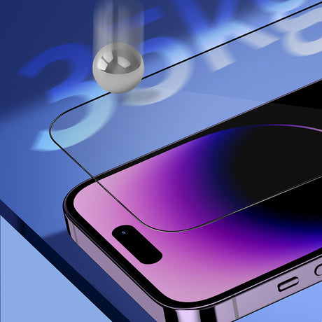 Folie de protectie Blueo Premium Sapphire Non Breaking / Scratching 9H Glass compatibil cu iPhone 16 Pro Max / iPhone 17 Pro Max, Privacy