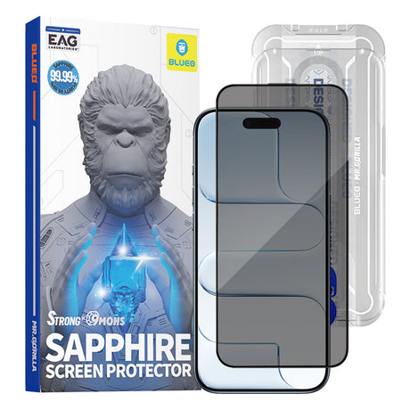 Folie de protectie Blueo Premium Sapphire Non Breaking / Scratching 9H Glass compatibil cu iPhone 17 Air, Privacy