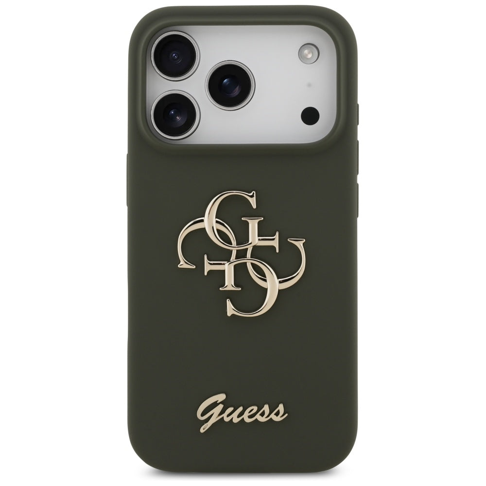 Husa de protectie Guess Silicone Big 4G Script (GUHCP17XSC4GSMA) compatibil cu iPhone 17 Pro Max, Kaki