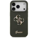 Husa de protectie Guess Silicone Big 4G Script (GUHCP17XSC4GSMA) compatibil cu iPhone 17 Pro Max, Kaki