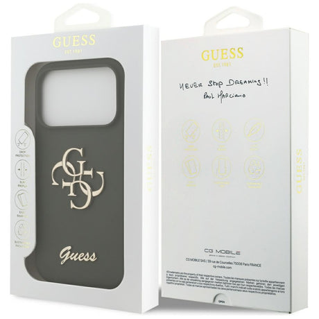 Husa de protectie Guess Silicone Big 4G Script (GUHCP17XSC4GSMA) compatibil cu iPhone 17 Pro Max, Kaki