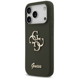 Husa de protectie Guess Silicone Big 4G Script (GUHCP17XSC4GSMA) compatibil cu iPhone 17 Pro Max, Kaki