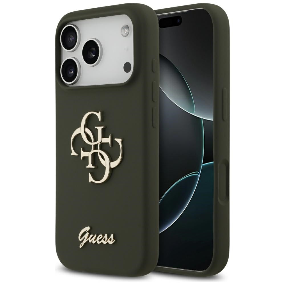 Husa de protectie Guess Silicone Big 4G Script (GUHCP17XSC4GSMA) compatibil cu iPhone 17 Pro Max, Kaki