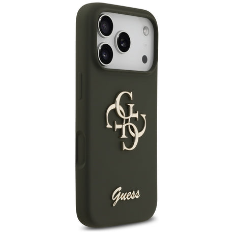 Husa de protectie Guess Silicone Big 4G Script (GUHCP17LSC4GSMA) compatibil cu iPhone 17 Pro, Kaki