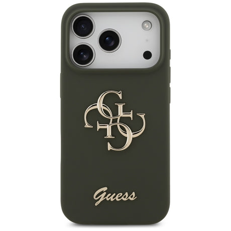 Husa de protectie Guess Silicone Big 4G Script (GUHCP17LSC4GSMA) compatibil cu iPhone 17 Pro, Kaki