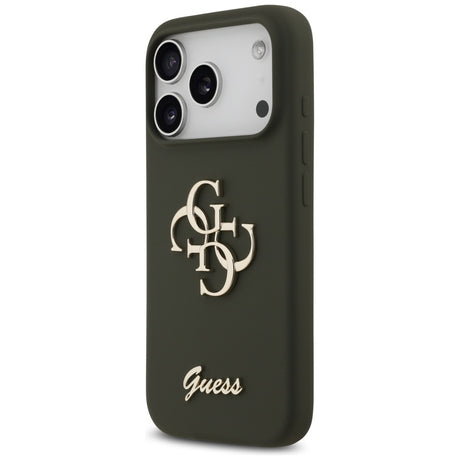 Husa de protectie Guess Silicone Big 4G Script (GUHCP17LSC4GSMA) compatibil cu iPhone 17 Pro, Kaki