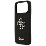 Guess Silicone Big 4G Script fekete tok iPhone 17 Pro Max készülékhez