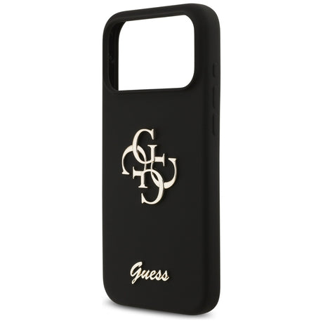Guess Silicone Big 4G Script fekete tok iPhone 17 Pro Max készülékhez