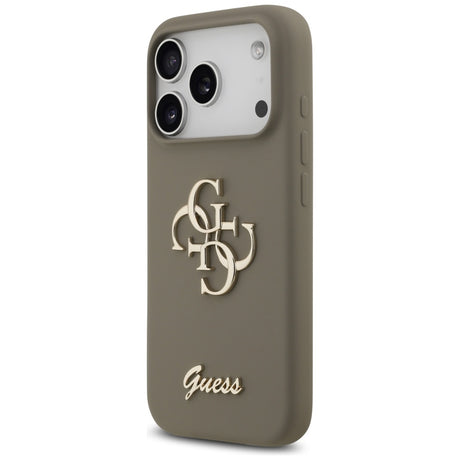 Husa de protectie Guess Silicone Big 4G Script (GUHCP17LSC4GSMW) compatibil cu iPhone 17 Pro, Maro