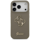 Husa de protectie Guess Silicone Big 4G Script (GUHCP17LSC4GSMW) compatibil cu iPhone 17 Pro, Maro