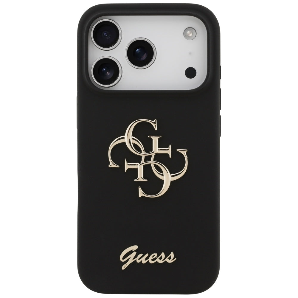 Husa de protectie Guess Silicone Big 4G Script (GUHCP17LSC4GSMK) compatibil cu iPhone 17 Pro, Negru