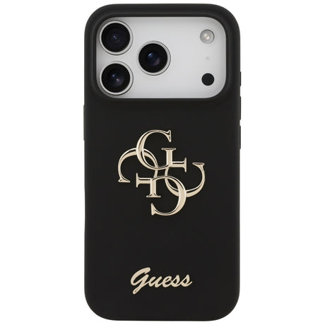 Husa de protectie Guess Silicone Big 4G Script (GUHCP17LSC4GSMK) compatibil cu iPhone 17 Pro, Negru