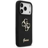 Husa de protectie Guess Silicone Big 4G Script (GUHCP17LSC4GSMK) compatibil cu iPhone 17 Pro, Negru