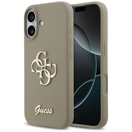 Husa de protectie Guess Silicone Big 4G Script (GUHCP17SSC4GSMW) compatibil cu iPhone 17, Maro