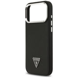 Husa de protectie Guess Grained Triangle Logo MagSafe compatibil cu iPhone 17 Pro Max, Negru