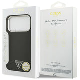 Husa de protectie Guess Grained Triangle Logo MagSafe compatibil cu iPhone 17 Pro Max, Negru