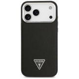 Husa de protectie Guess Grained Triangle Logo MagSafe compatibil cu iPhone 17 Pro Max, Negru