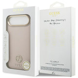 Husa de protectie Guess Grained Strass Logo MagSafe (GUHMP17MPGCRMDEP) compatibil cu iPhone 17 Air, Roz