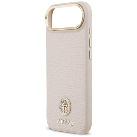 Husa de protectie Guess Grained Strass Logo MagSafe (GUHMP17MPGCRMDEP) compatibil cu iPhone 17 Air, Roz