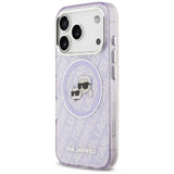Husa de protectie Karl Lagerfeld IML Glitter K&C Heads Logo MagSafe (KLHMP17LHMKBKCHOU) compatibil cu iPhone 17 Pro, Mov