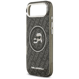 Husa de protectie Karl Lagerfeld IML Glitter K&C Heads Logo MagSafe (KLHMP17MHMKBKCHOK) compatibil cu iPhone 17 Air, Negru