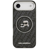 Husa de protectie Karl Lagerfeld IML Glitter K&C Heads Logo MagSafe (KLHMP17MHMKBKCHOK) compatibil cu iPhone 17 Air, Negru