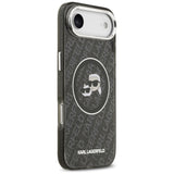 Husa de protectie Karl Lagerfeld IML Glitter K&C Heads Logo MagSafe (KLHMP17MHMKBKCHOK) compatibil cu iPhone 17 Air, Negru