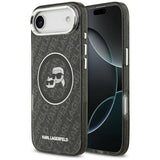 Husa de protectie Karl Lagerfeld IML Glitter K&C Heads Logo MagSafe (KLHMP17MHMKBKCHOK) compatibil cu iPhone 17 Air, Negru