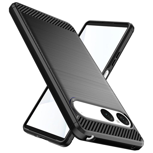 Husa de protectie Techsuit Carbon Silicone compatibil cu Sony Xperia 10 VII, Negru