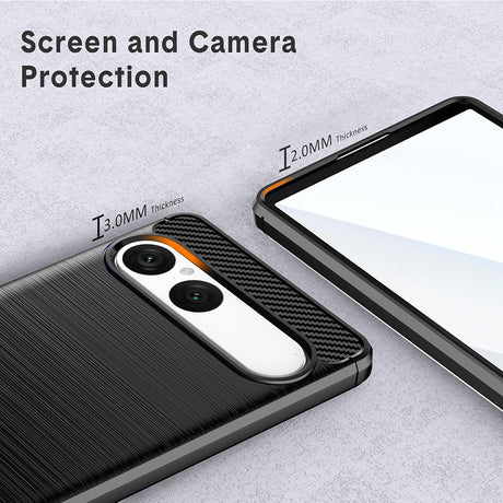 Husa de protectie Techsuit Carbon Silicone compatibil cu Sony Xperia 10 VII, Negru