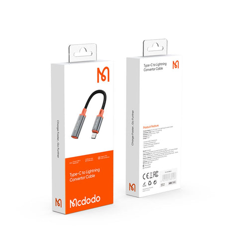 Adaptor Mcdodo OTG Adapter (CA-1440), Type-C to Lightning, 2A, 480Mbps, Audio, Aluminum Alloy, Nylon, Negru